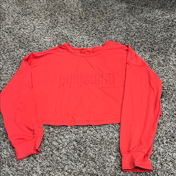 Lululemon Red Long Sleeve Crop Top - Picture 1 of 6